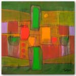 Abstract Painting: Green Here and There