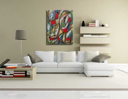 Abstract Art Four in living room