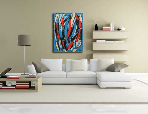 Abstract Art Six in living room