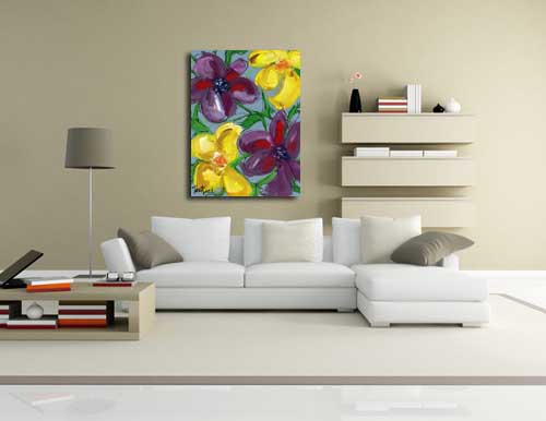 Abstract Floral 1 in living room