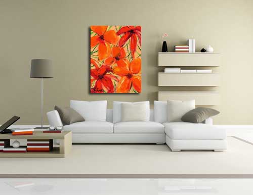 Abstract Floral 2 in living room