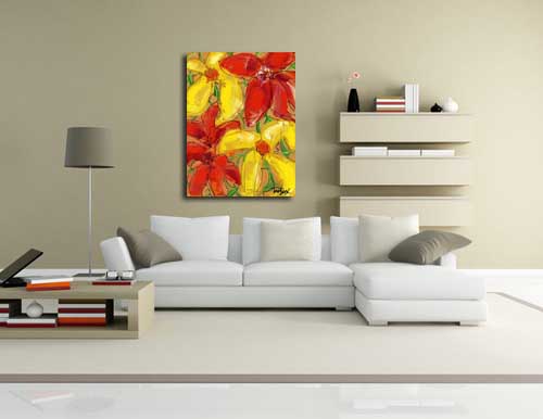 Abstract Floral 4 in living room