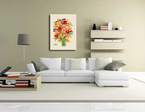 Floral Painting 10 in living room