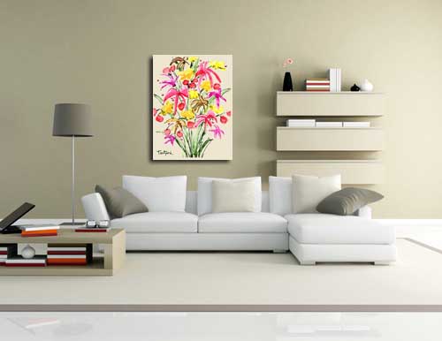 Floral Painting 12 in living room