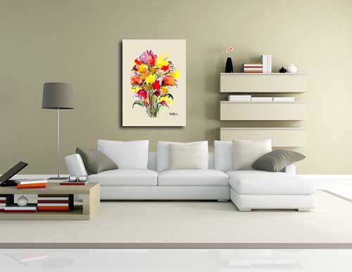 Floral Painting 7 in livingr room