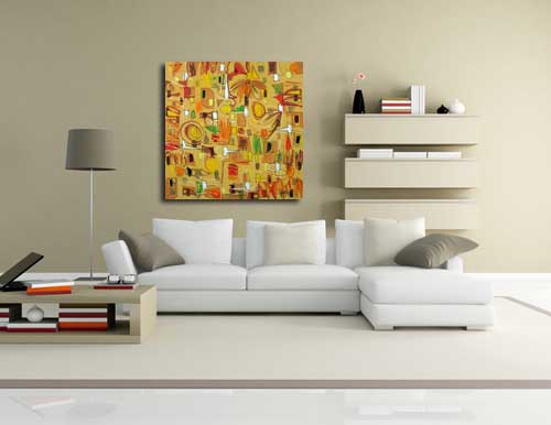 Modern Art Three in living room